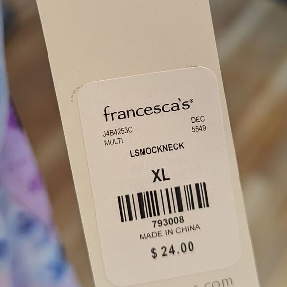 Francesca's full circle trends tie dye mesh mock neck long sleeve NWT - Picture 4 of 5